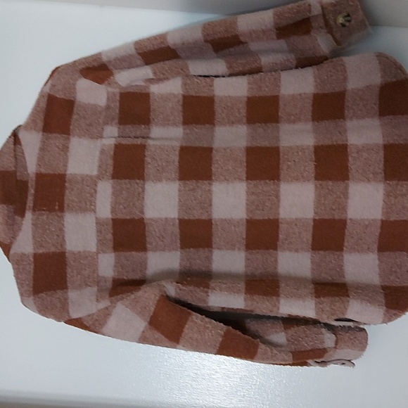 Zara Plaid Jacket/Kids/Girl/Brown/Beige/Plaid/Sz 12/Winter Coat - Picture 7 of 7